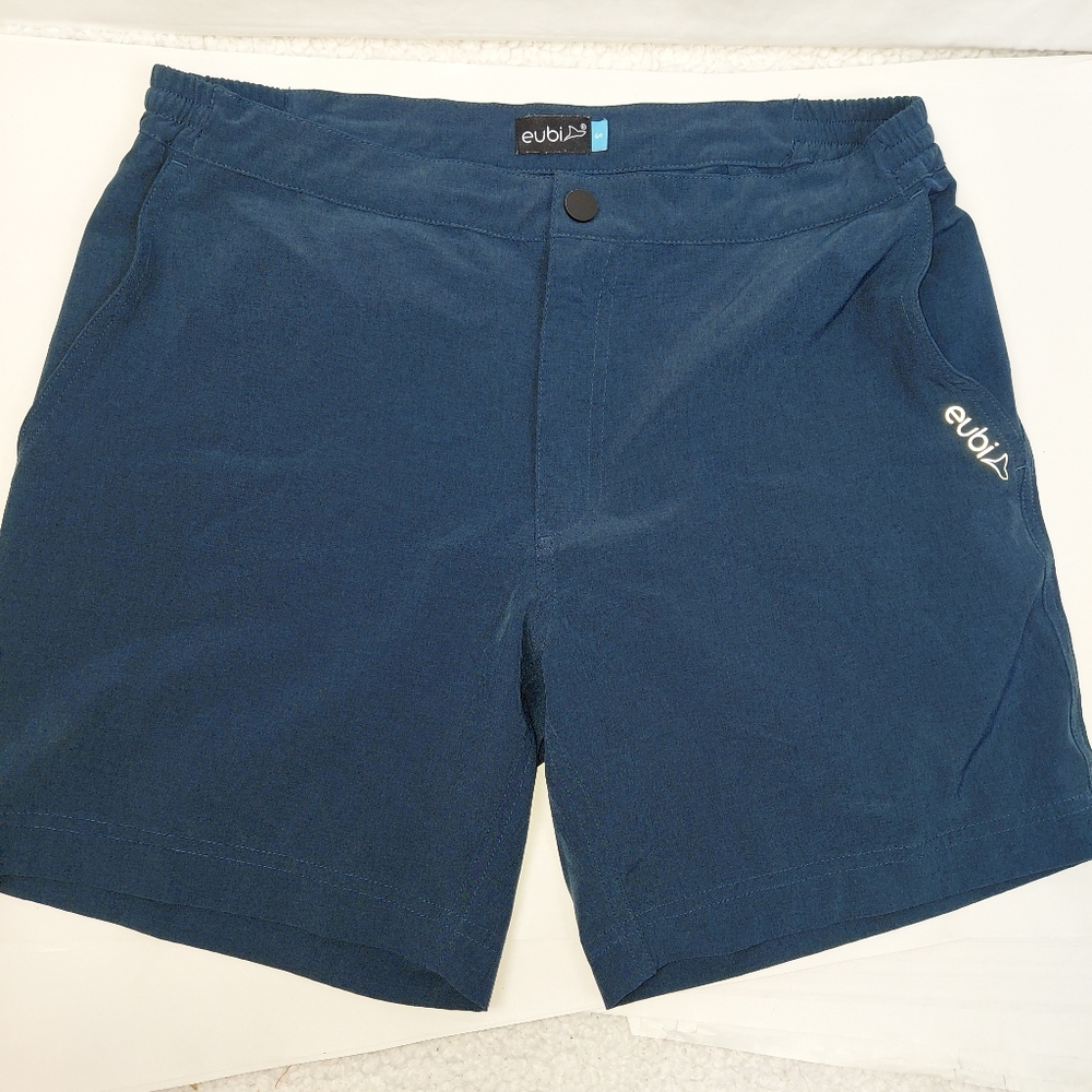 Eubi Comfort Waist‎ Tech Shorts Men's Size Small Navy Blue 7" Inseam